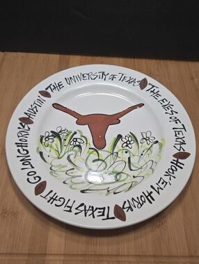 Texas Longhorn platter plate, bevo gameday Hook Em Horns Texas Fight  NEW